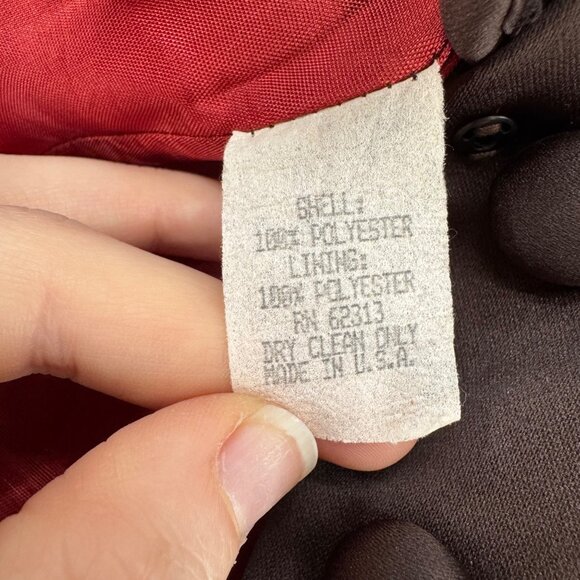 Vtg BlackTie Oleg Cassini Blazer Jacket Womens Ruffle Collar Button Front Size 8 - Picture 6 of 12